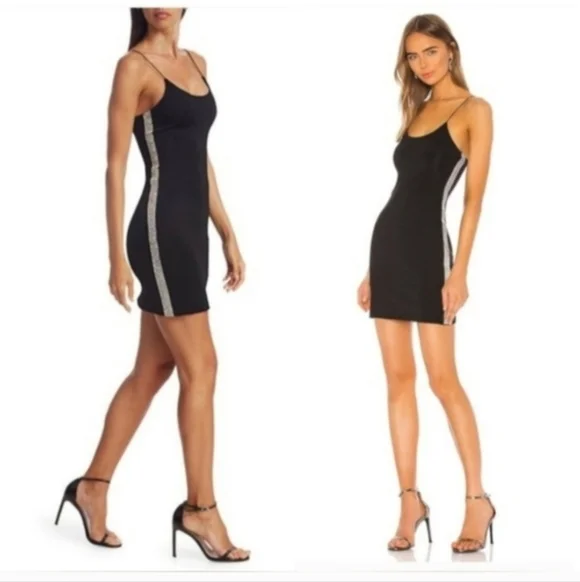 Alice + Olivia Noni Embellished Mini Bodycon Dress size 2 - Picture 4 of 12